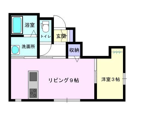 ドルチェ・ヴィータ伊万里E(1LDK/1階)の間取り写真