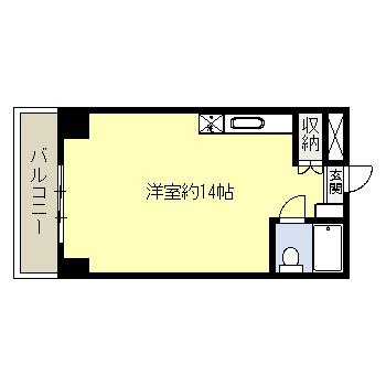 ターミナルプラザ(ワンルーム/2階)の間取り写真