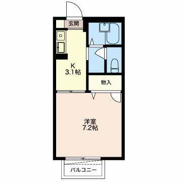 ファミールファイブ(1K/1階)の間取り写真