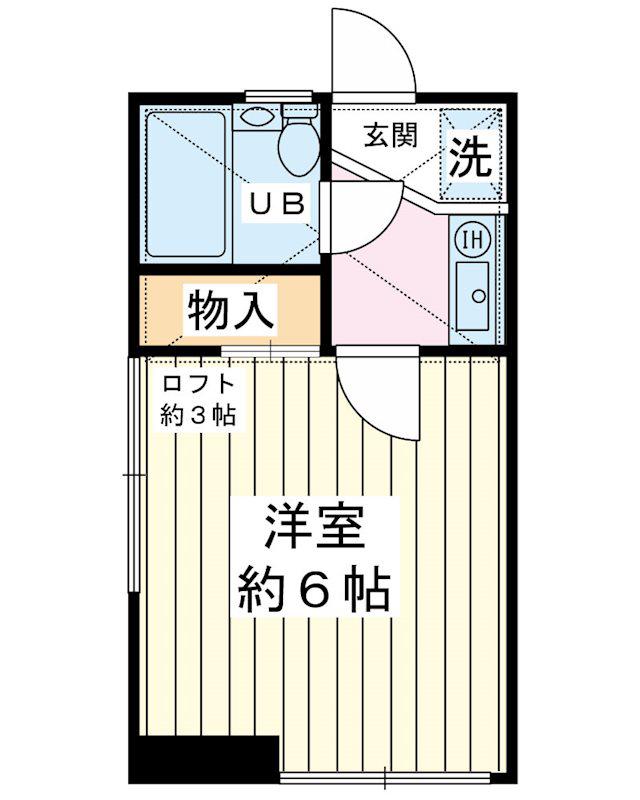ローズアパートR19(1K/1階)の間取り写真
