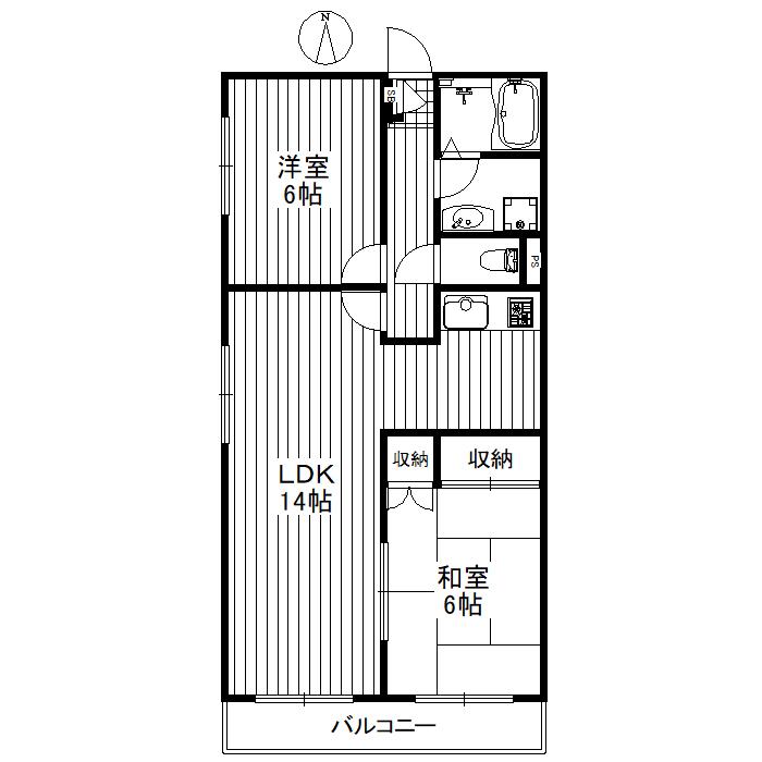 ピアレス下北沢A(2LDK/2階)の間取り写真