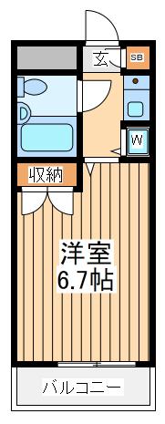 ジョイフル玉川学園(1K/3階)の間取り写真