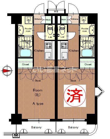 エクセラ鎌倉(1K/5階)の間取り写真