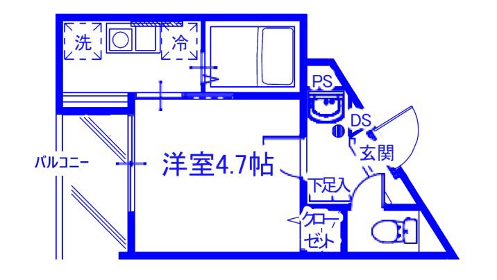 MELDIA南元宿2丁目(1K/1階)の間取り写真
