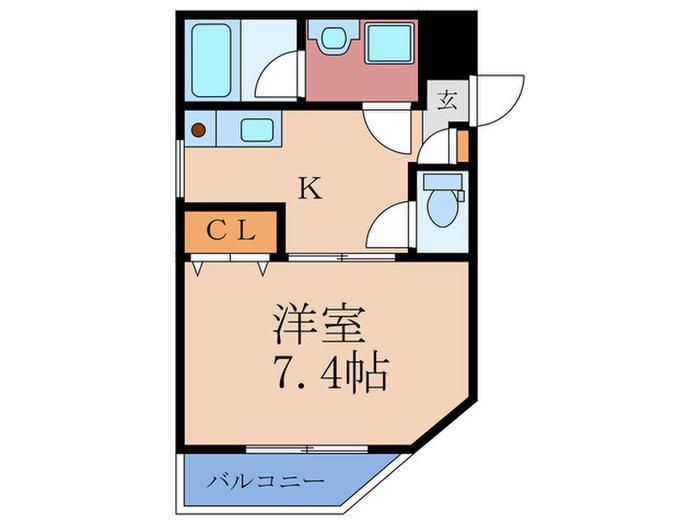 ドルフHIRO(1K/1階)の間取り写真