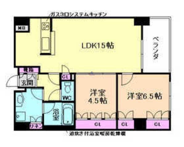 アーデンタワー福島ウエスト(2LDK/5階)の間取り写真