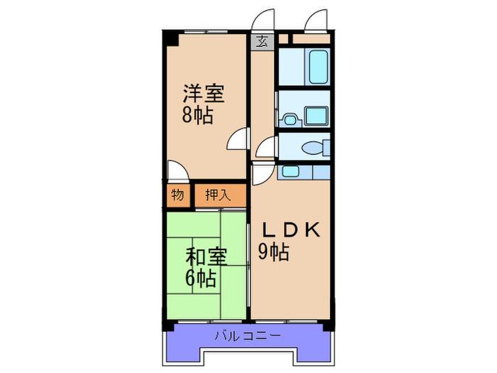 ハイツニチカン2(2LDK/7階)の間取り写真