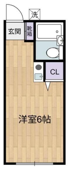 アスペンハイム(ワンルーム/1階)の間取り写真