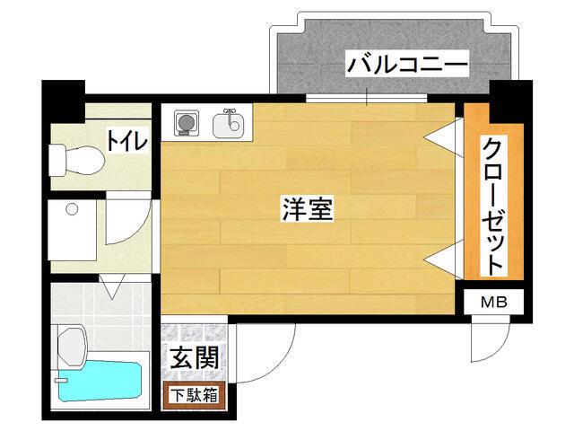 ベルロード六甲(ワンルーム/2階)の間取り写真