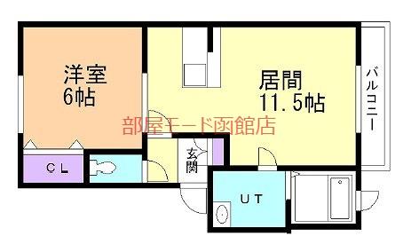 シンシア ジュード(1LDK/2階)の間取り写真