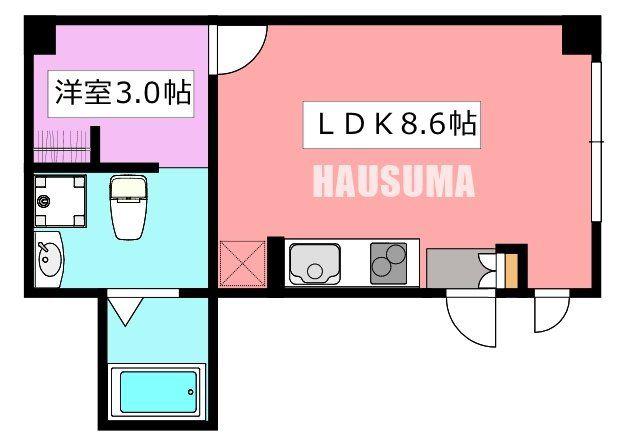 レピュア十条レジデンスII(1LDK/4階)の間取り写真