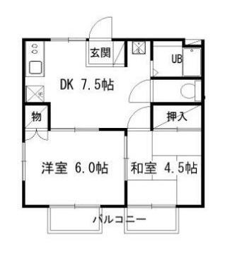 滝ノ上ハイツ井上 G棟(2DK/2階)の間取り写真