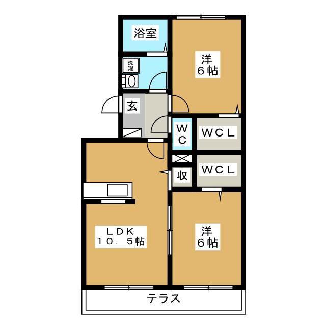 クリアコート(2LDK/1階)の間取り写真