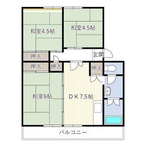 上浜団地(3DK/8階)の間取り写真