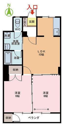 牧の島メゾンドール(2LDK/6階)の間取り写真