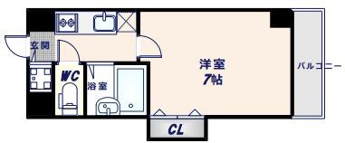 シティスパイアー布施(1K/3階)の間取り写真