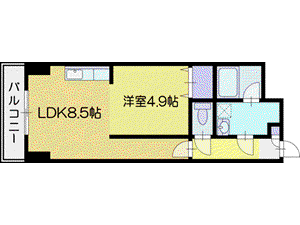 サンシルクパール(1LDK/5階)の間取り写真