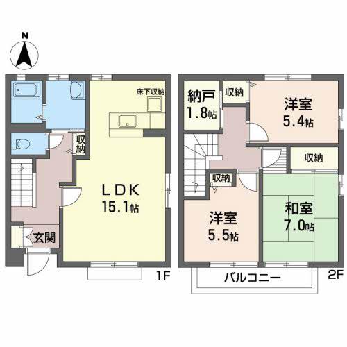 グランバリエゆりが丘(3LDK/1階)の間取り写真
