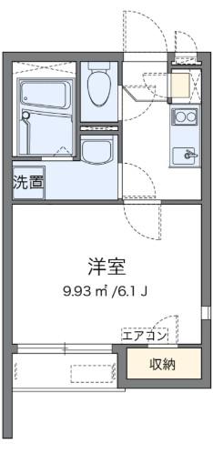 レオネクストパレス湘南菱沼II(1K/2階)の間取り写真