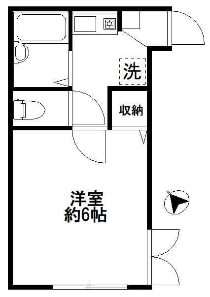 メゾン・飛鳥(1K/1階)の間取り写真