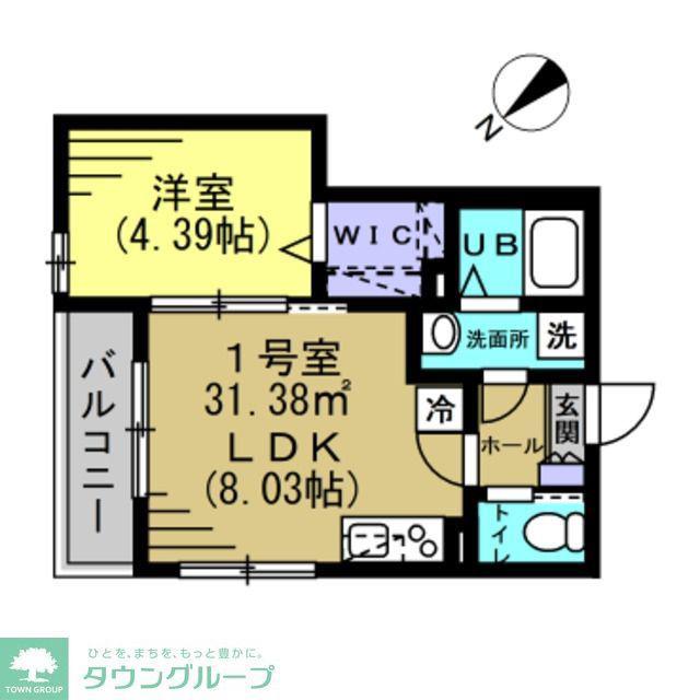 AJ馬橋V(1LDK/1階)の間取り写真