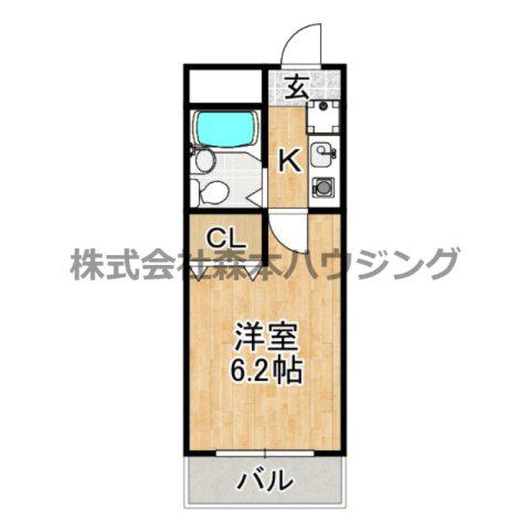 ハーマンション2(1K/2階)の間取り写真