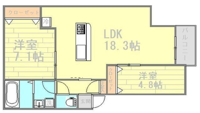 町田レジデンス(2LDK/3階)の間取り写真
