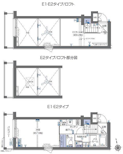 ZOOM六本木(1K/3階)の間取り写真