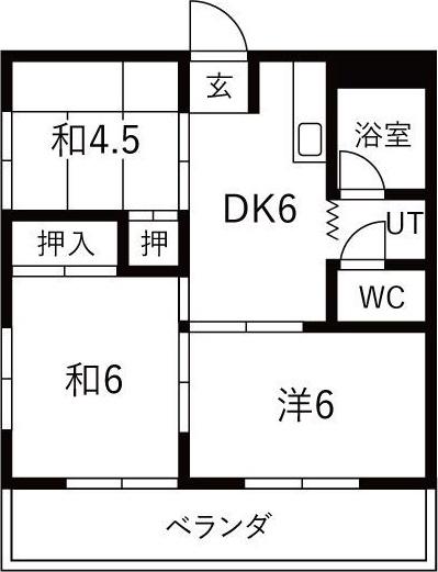 コーポ大晴(3DK/1階)の間取り写真