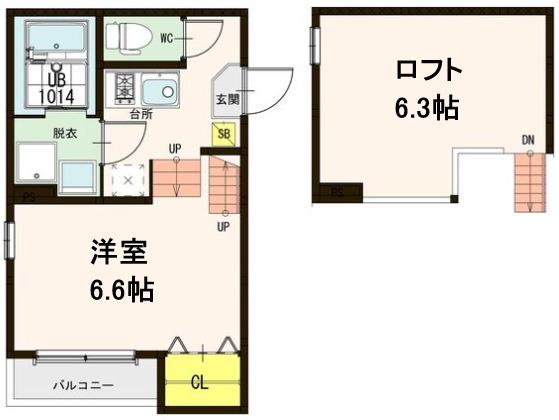 ETOILE FILANTE(1K/2階)の間取り写真