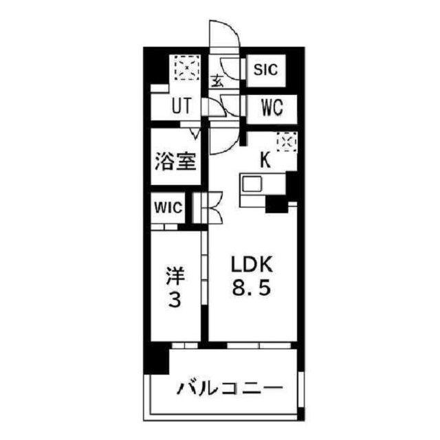 アーバンパーク御幣島(1LDK/10階)の間取り写真