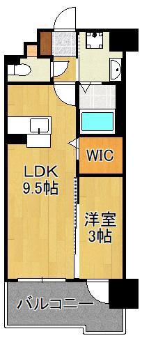 グランヒルズ行橋(1LDK/7階)の間取り写真