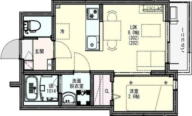 KLEIS新高島平(1LDK/2階)の間取り写真