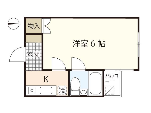 D.HEIM(1K/1階)の間取り写真
