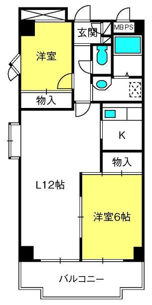 ヒルトップ東川口(2LDK/5階)の間取り写真