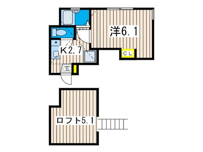プラムハイツ(1K/2階)の間取り写真