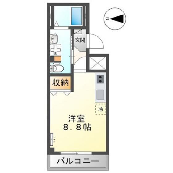 SUNNY HEIGHTS K(ワンルーム/4階)の間取り写真