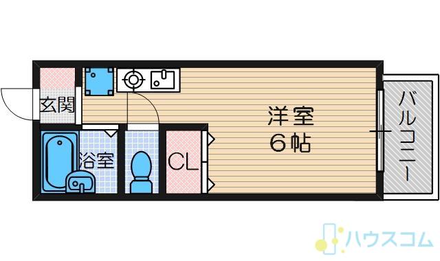 ハイツオリオン(1K/1階)の間取り写真
