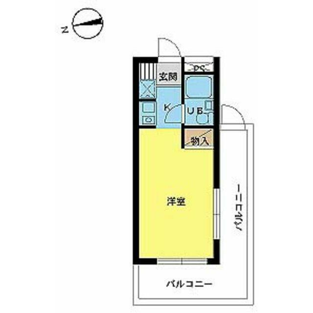 スカイコート生田(1K/1階)の間取り写真