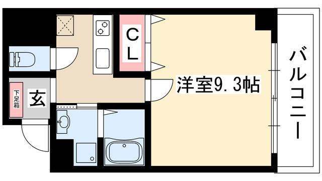 ベルアンジュ(1K/8階)の間取り写真