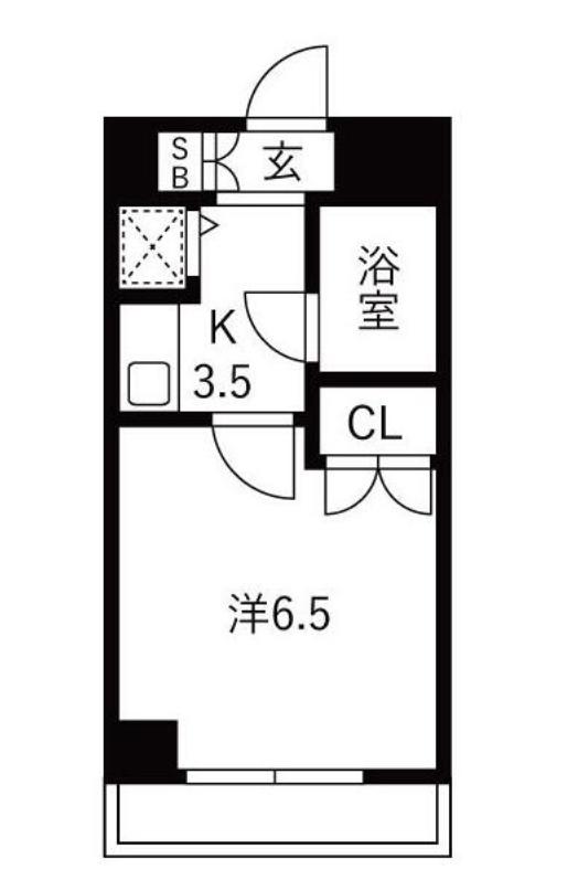 ライオンズマンション国分(1K/7階)の間取り写真