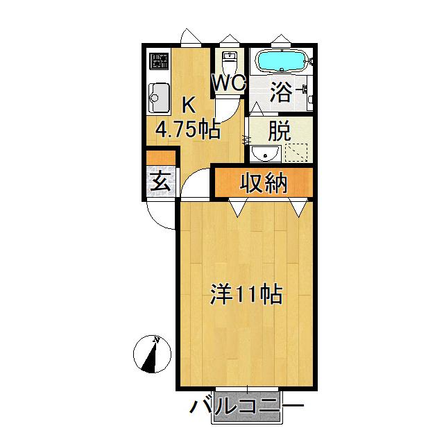サンアベニュー城東北(1K/2階)の間取り写真