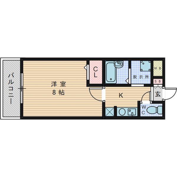 プレズ名古屋田代II(1K/1階)の間取り写真