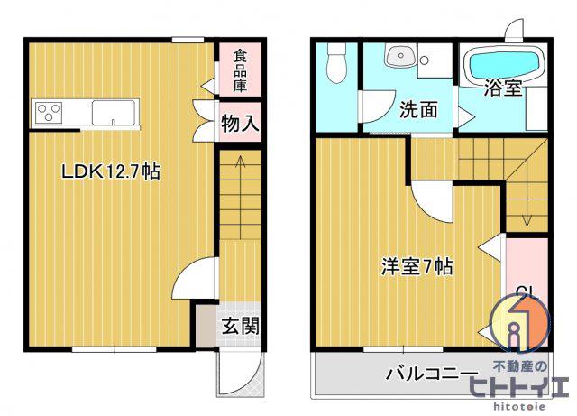 M COURT BABA(1LDK/1階)の間取り写真