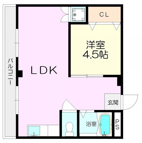 メゾン南塚口(1LDK/2階)の間取り写真