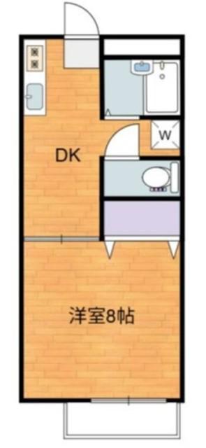 ハイツMS(1DK/1階)の間取り写真