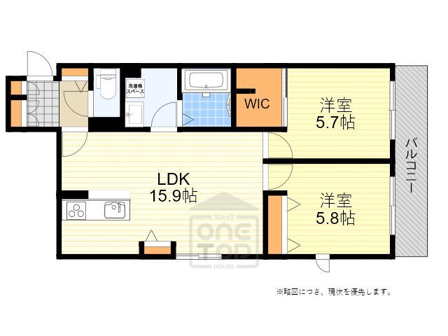 シャーメゾン四季彩(2LDK/3階)の間取り写真