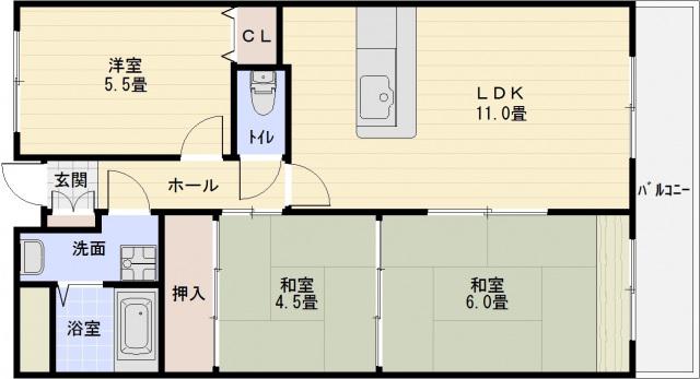ルキア国分(3LDK/6階)の間取り写真