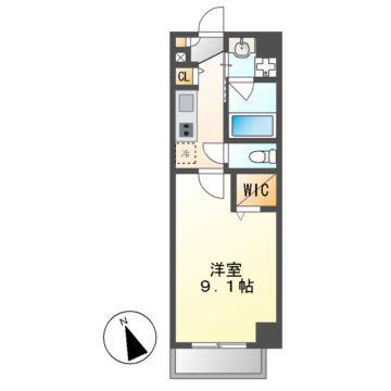 SUGAR HILLS HIGASHIYAMA(1K/6階)の間取り写真