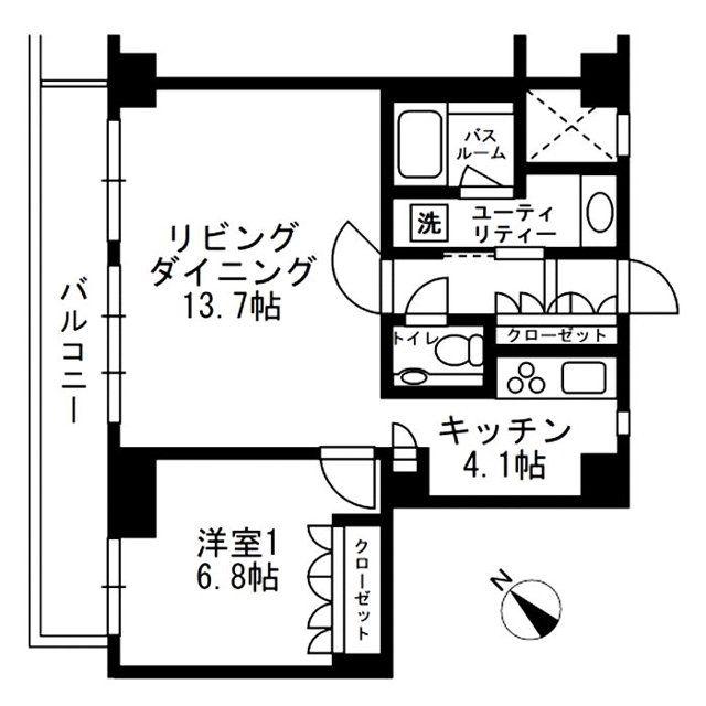 アーバンパーク代官山II(1LDK/5階)の間取り写真